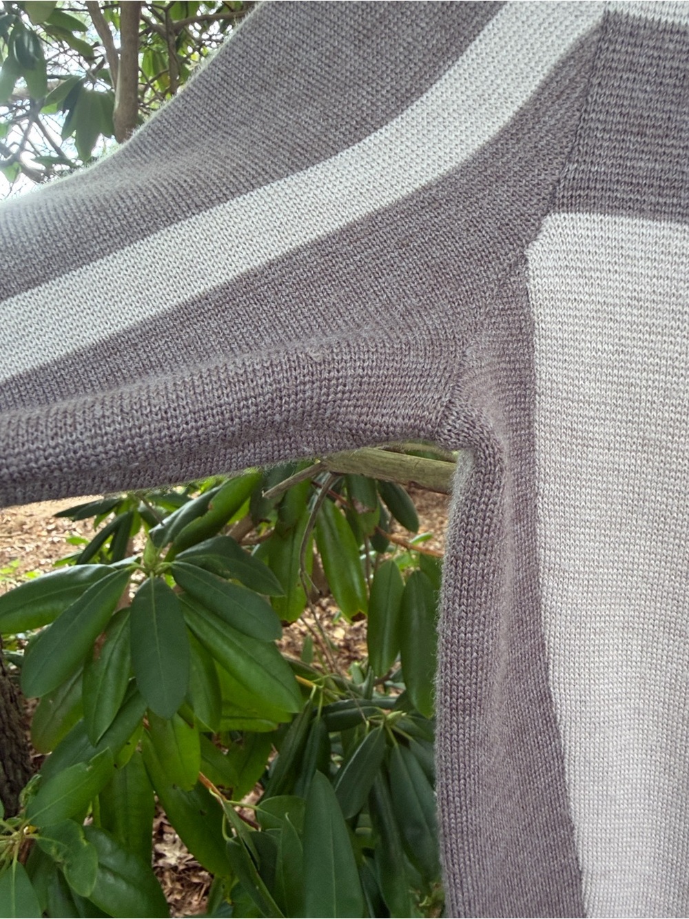 Athleta Two-Tone Long Sleeve A-Line Dress in Light Gray & Cream - minimalist - Picture 8 of 8